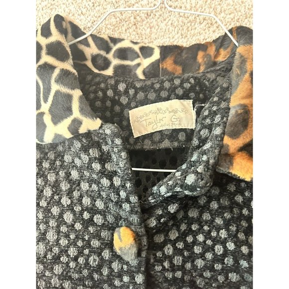 Vintage Taylor G Animal Print Black Jacket Size 1X - Picture 3 of 6